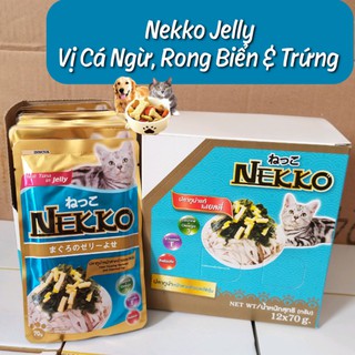 🐈 COMBO MIX 8 VỊ Pate Cho Mèo NEKKO JELLY 12 Gói/Hộp ( Sốt Đông )