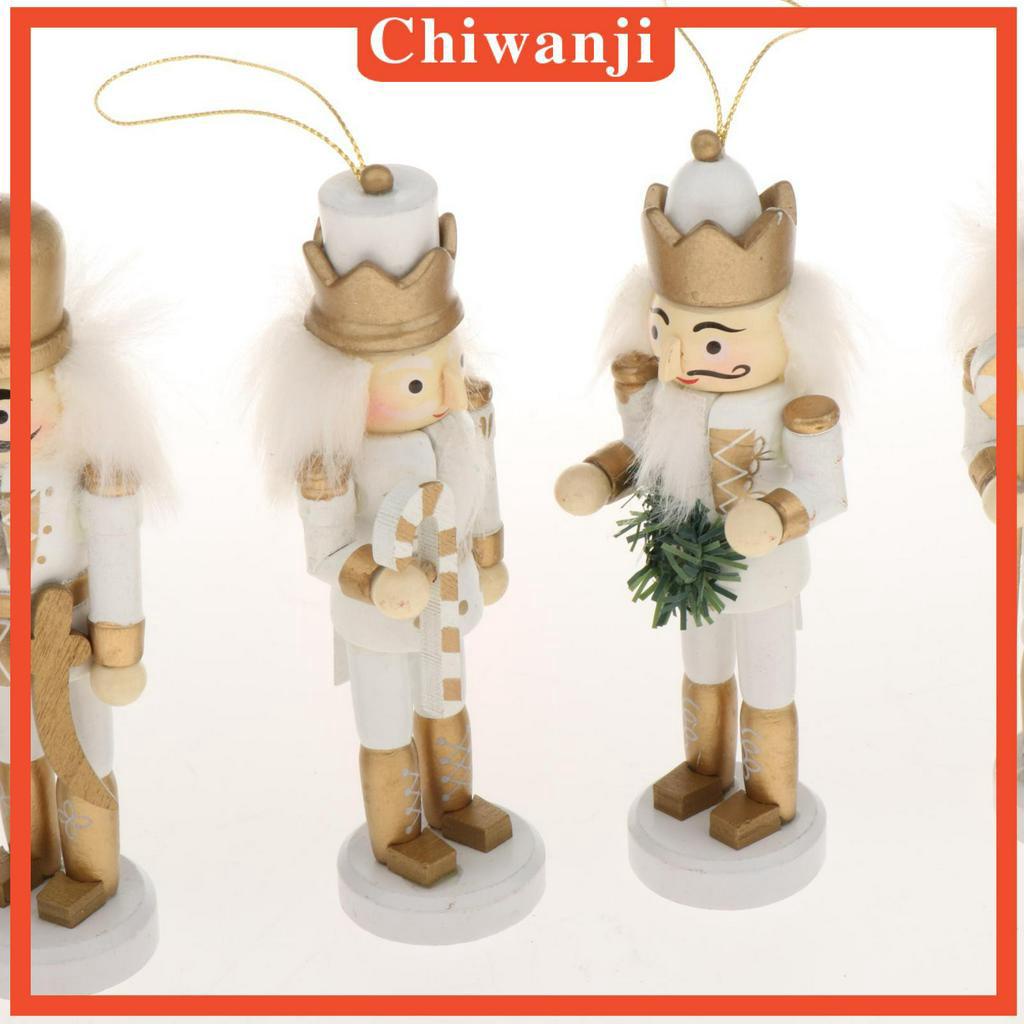 5/set Christmas Nutcracker Soldier Home Decor Wooden Puppet Doll Hanging Pendant