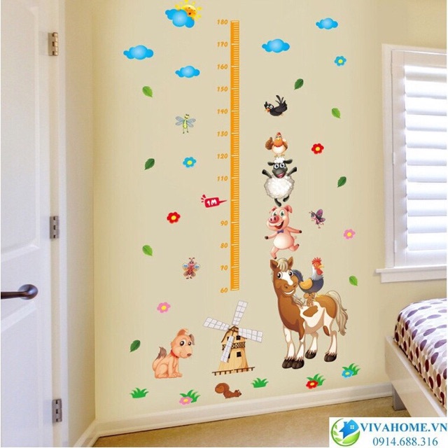 Decal dán tường - Thước đo chiều cao cho bé