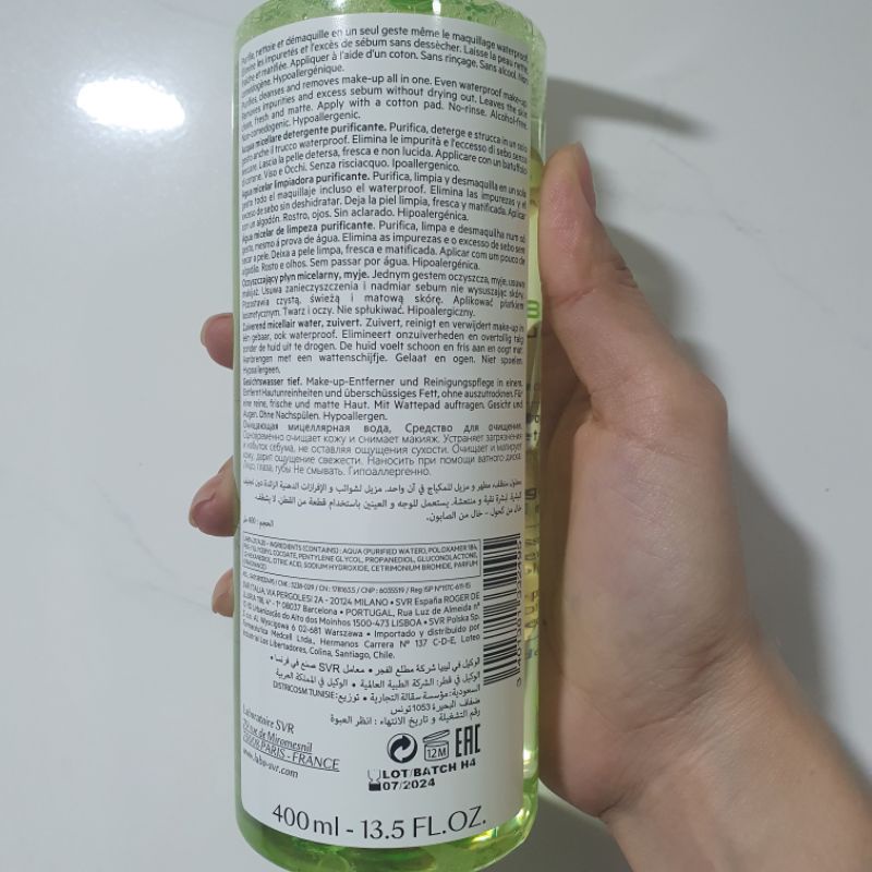 Nước Tẩy Trang Dành Cho Da Dầu Mụn SVR Sebiaclear Eau Micellaire 400ml