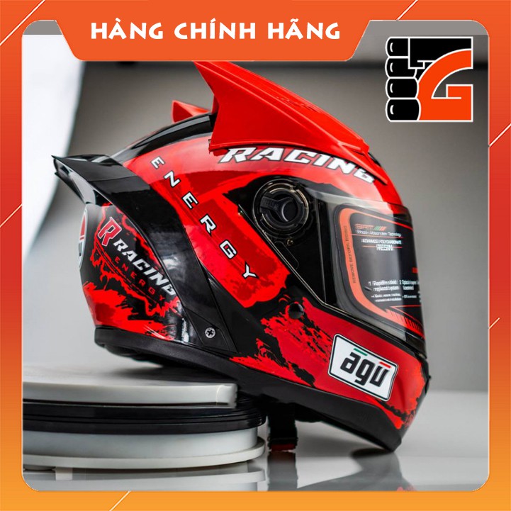 [CBHXM] Mũ Bảo Hiểm AGU Tem Racing 15 - HOT HOT TẶNG CẶP SỪNG+ đuôi gió - SỐ LƯỢNG CÓ HẠN