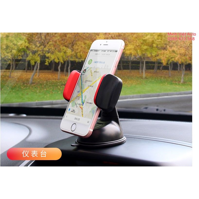 (Giá KM ) Giá đỡ điện thoại ô tô 2 trong 1 nhỏ gọn tiện lợi gắn taplo kính xe bàn làm việc