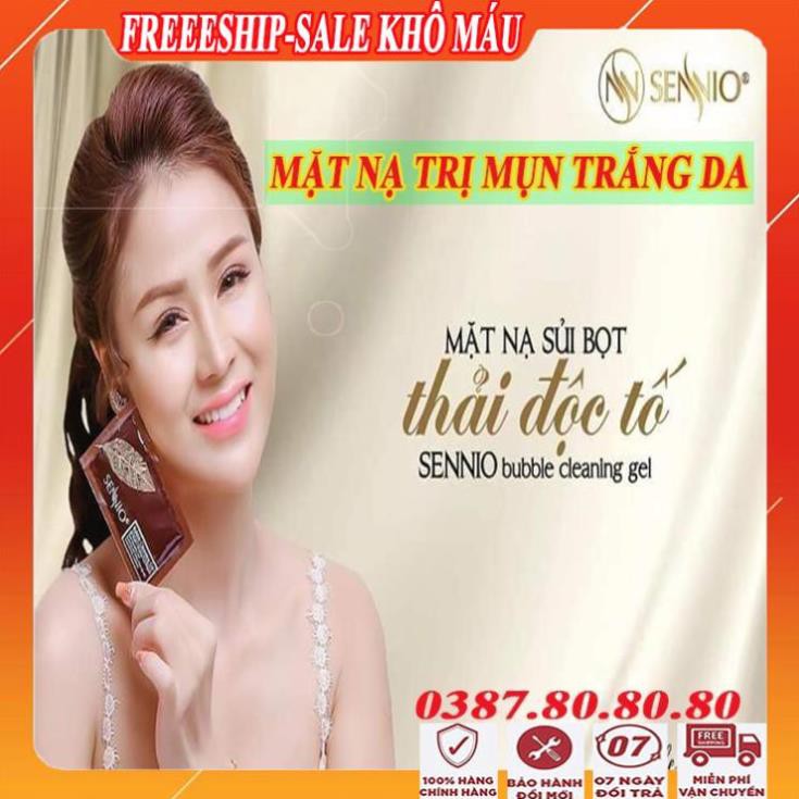 [FreeShip - GIÁ HỦY DIỆT] Sét 5 gói mặt nạ sủi bọt thải độc tố sennio/Mặt nạ cao cấ tẩy tế bào chết dưỡng trắng da