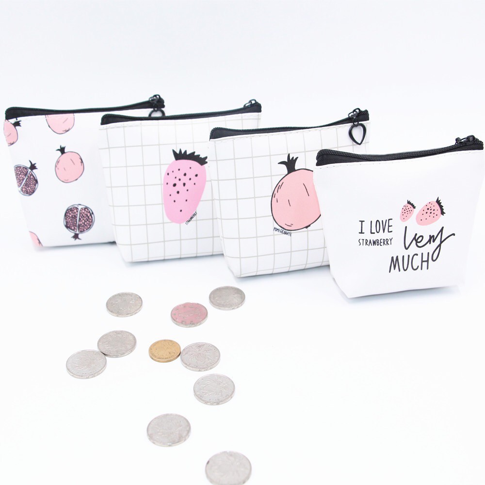 [Mã WABRWB24 giảm 30K đơn 99K] Ví nữ mini hoạ tiết hoa quả chống thấm nước có khoá kéo hình hoa quả đáng yêu B B&B | BigBuy360 - bigbuy360.vn