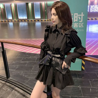 [ORDER TAOBAO] VÁY SƠ MI ĐAI DA ĐEN