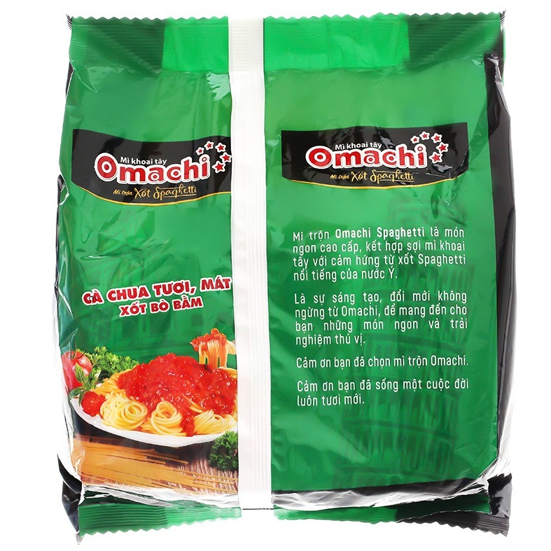 Lốc 5 gói mì khoai tây Omachi xốt Spaghetti 91g