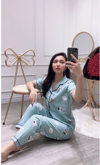 Bộ Pijama Quần Dài Áo Cộc | BigBuy360 - bigbuy360.vn