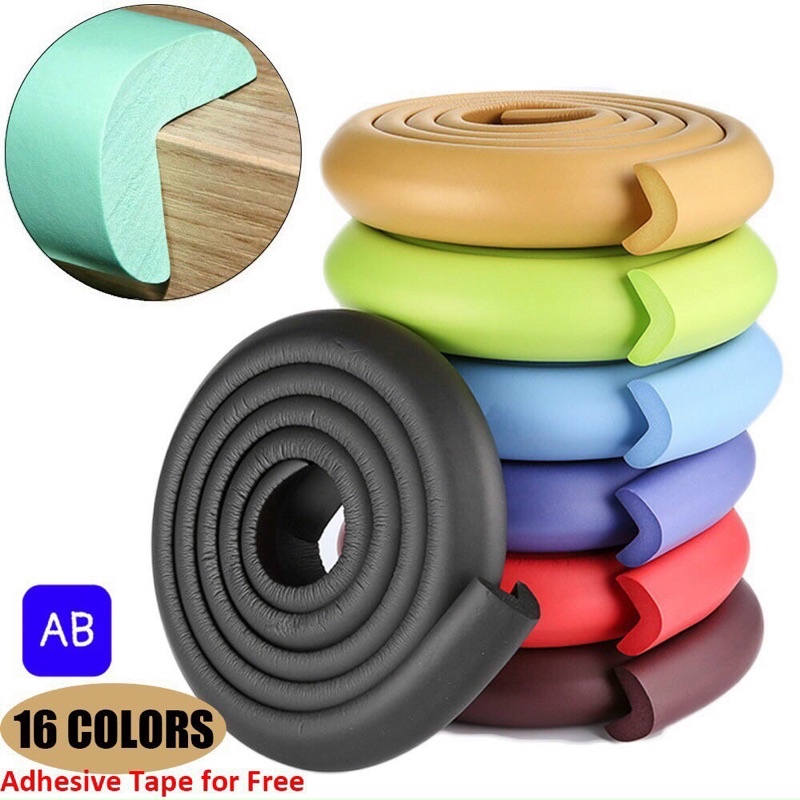 Xốp bọc cạnh bàn, góc bàn giữ an toàn cho bé [Bọc cạnh dài 2m, cao su NBR mềm mại]