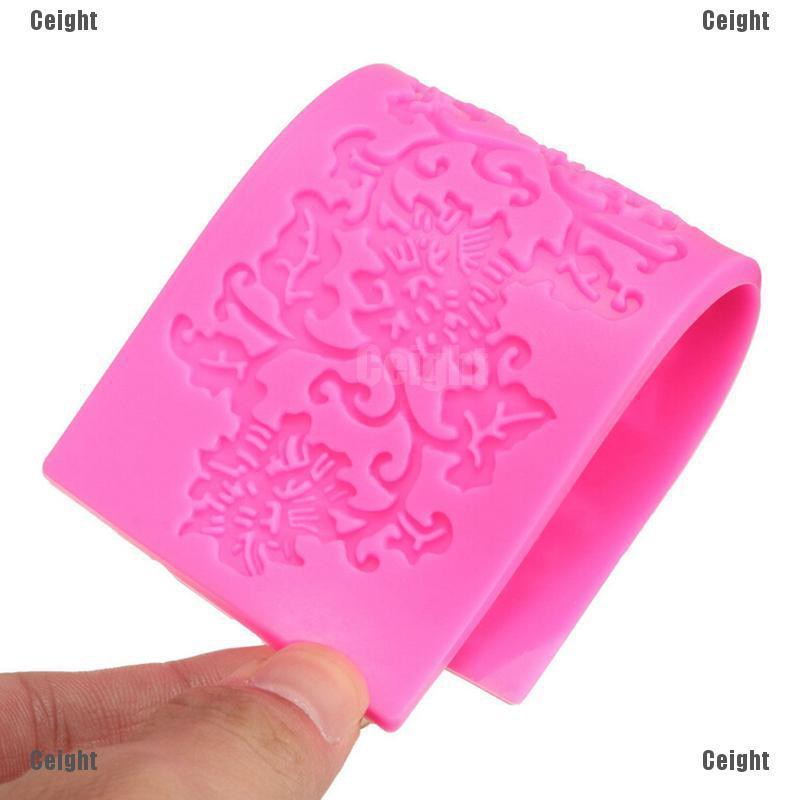 Khuôn Silicone Nhấn Bánh Dập Nổi Hình Hoa Lá Trang Trí