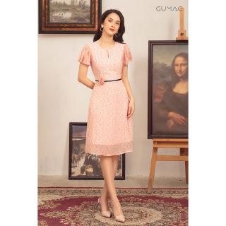 Đầm hoa cổ giọt nước DA457 GUMAC