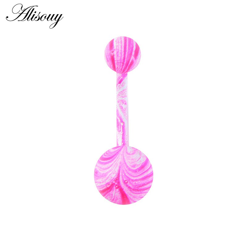 Alisouy 1 Khuyên Rốn Thép Không Gỉ Xỏ Khuyên Gợi Cảm