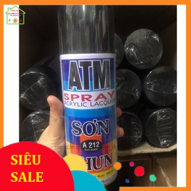 [ XẢ KHO ] Sơn phun ATM màu đen mờ A212, sơn xịt màu đen mờ