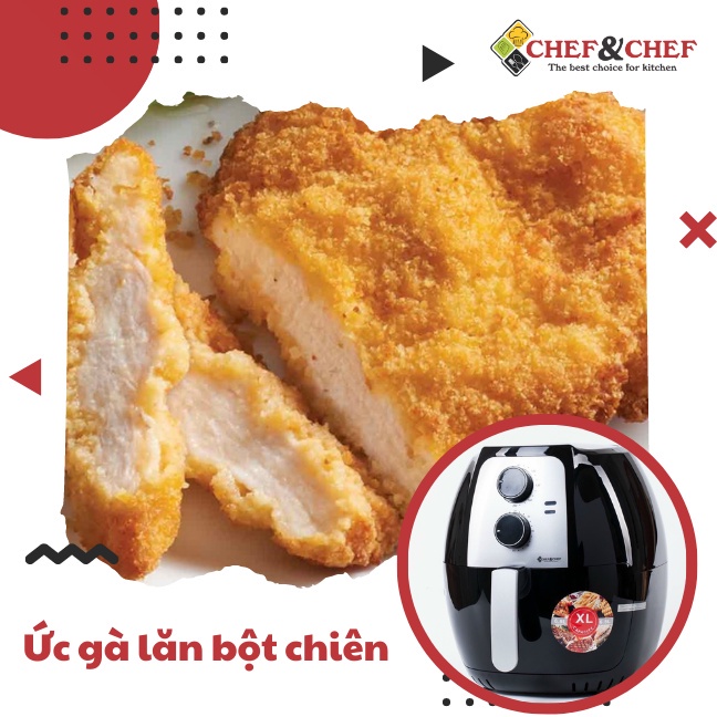 NỒI CHIÊN KHÔNG CẦN DẦU CHEF &amp; CHEF 6,5L/ 7,5 L CÔNG NGHỆ NONSTICK COATING