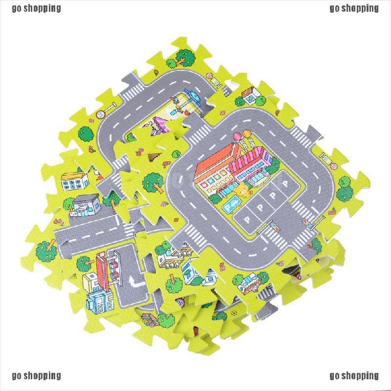 {go shopping}9pcs Baby EVA foam puzzle play floor mat Education traffic route ground pad,