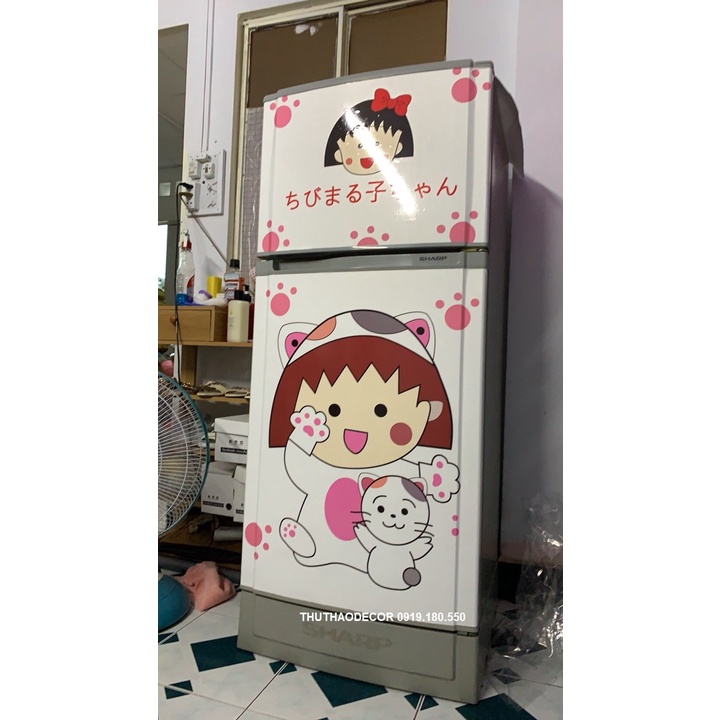 Decal dán Tủ Lạnh MARUKO CUTE chất liệu cao cấp