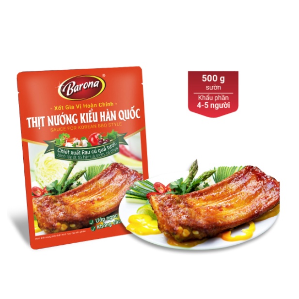 Xốt Gia Vị Hoàn Chỉnh BARONA - Thịt Nướng Kiểu Hàn Quốc 80g