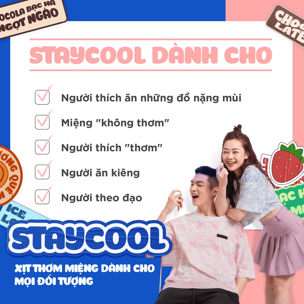 Xịt thơm miệng STAYCOOL vị Bạc hà húng