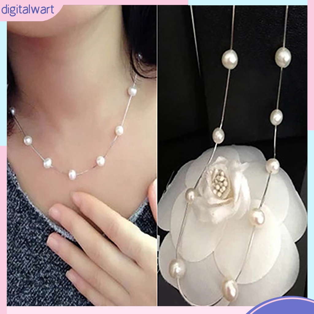 Vòng cổ nữ xỏ ngọc trai giả đơn giản thời trang