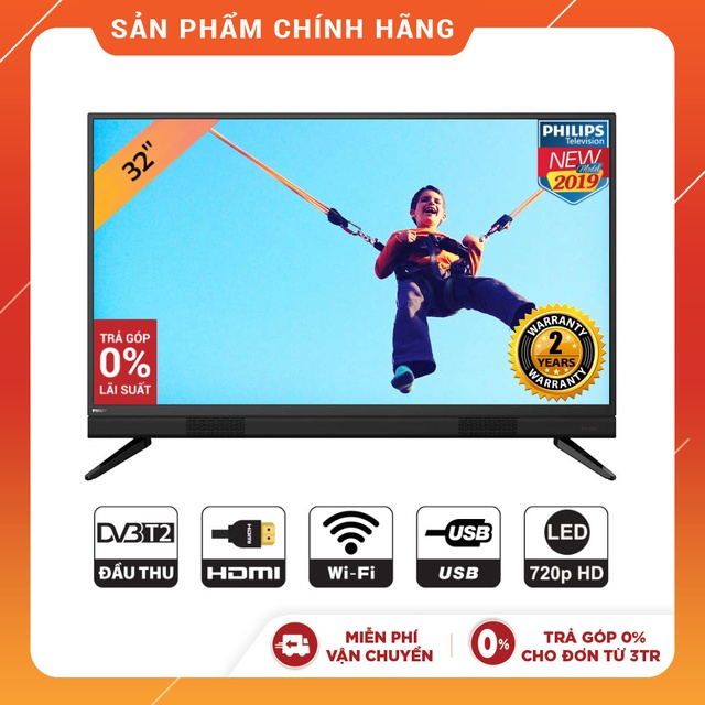 Smart Tivi Philips 32 Inch HD - 32PHT5883/74 (Model 2019) - Chính Hãng