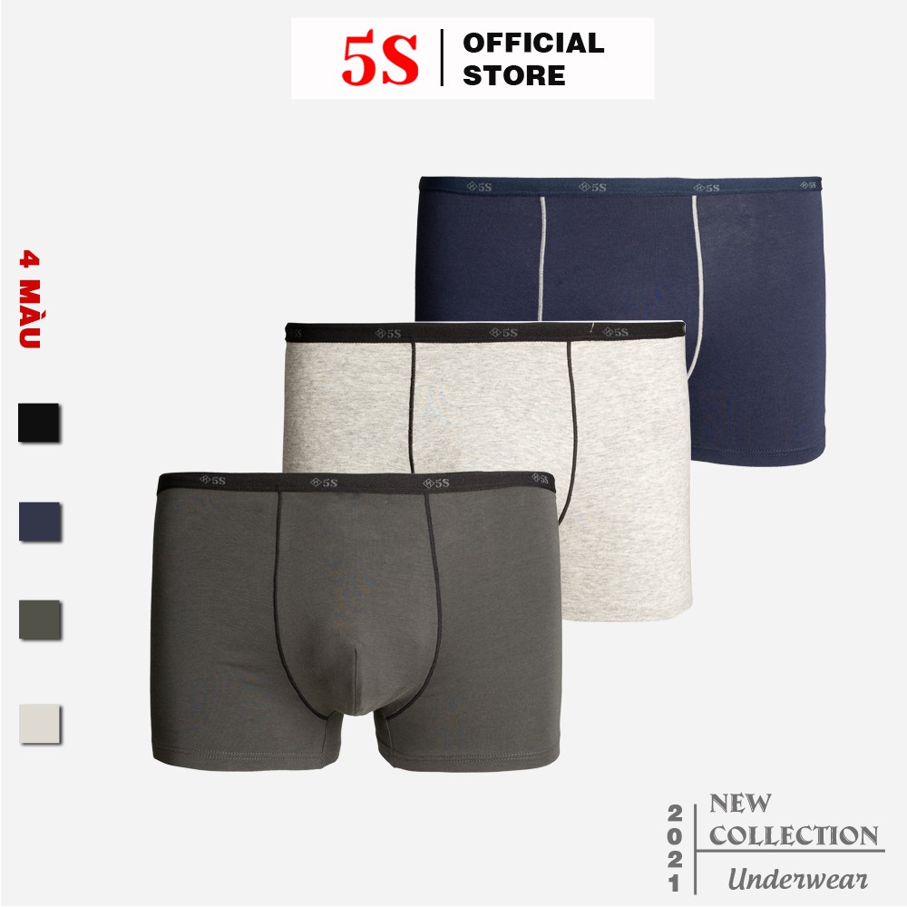 Combo 3 Quần Lót Nam Boxer 5S Chất Bamboo Cao Cấp, Thấm Hút, Co Giãn, Kháng Khuẩn Cực Tốt (5BX020-02SD).