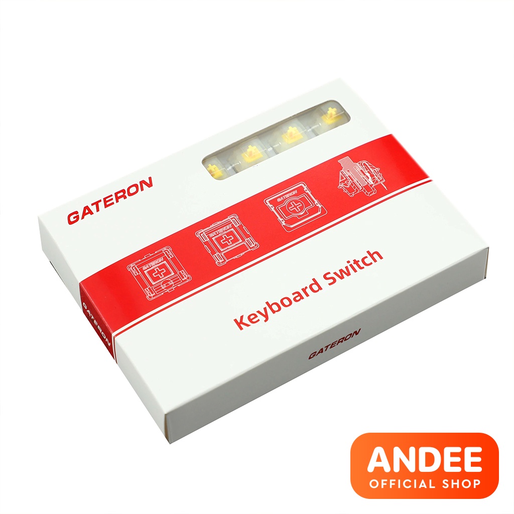 Gateron Milky Yellow Pro Switch bán lẻ công tắc phím cơ tuyến tính âm trầm 5 pin có lube sẵn
