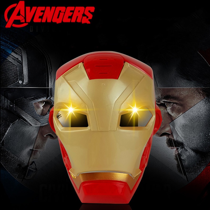1 Mặt Nạ Hóa Trang Iron Man Captain America Có Đèn LED