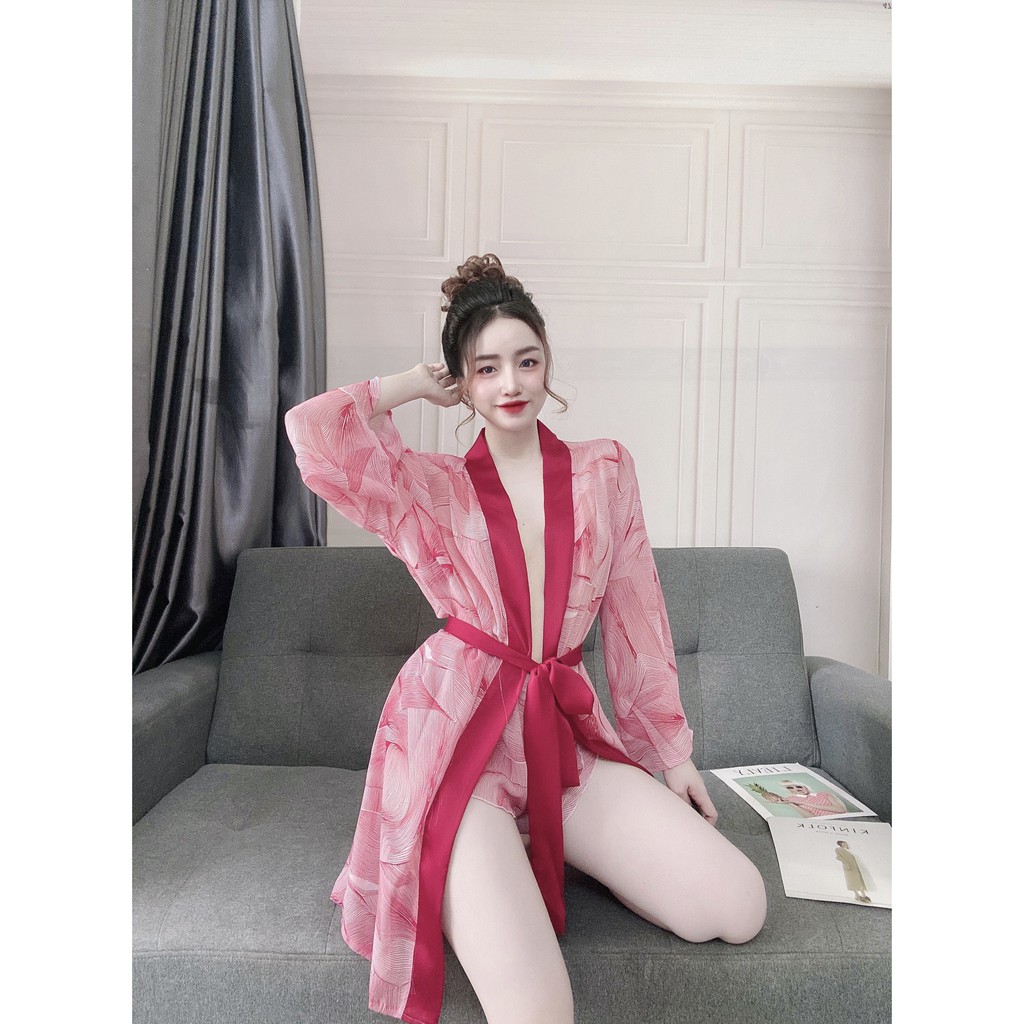♥FREESHIP♥ Áo Choàng Ngủ Áo CHoàng Phi Lụa Phối Ren Cao Cấp
