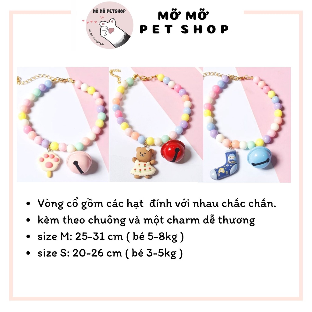 VÒNG CỔ HẠT ĐÍNH CHARM CHO MÈO