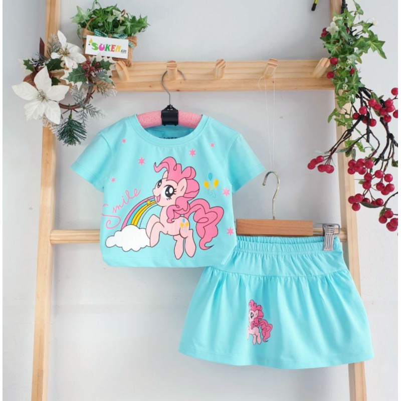 Sét Đầm Pony bộ váy áo ngựa Pony cho bé gái kèm chip đùi thun cotton 4 chiều Cao Cấp Mềm Mát