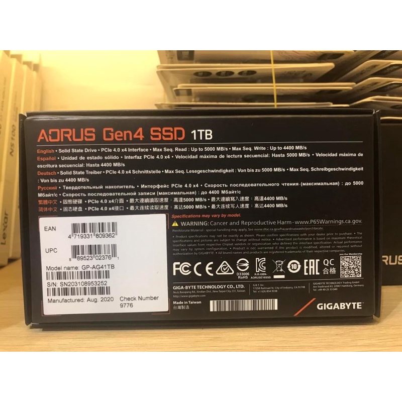 Ổ cứng SSD 1TB Gigabyte Aorus M.2 NVMe PCIe Gen4 | BigBuy360 - bigbuy360.vn