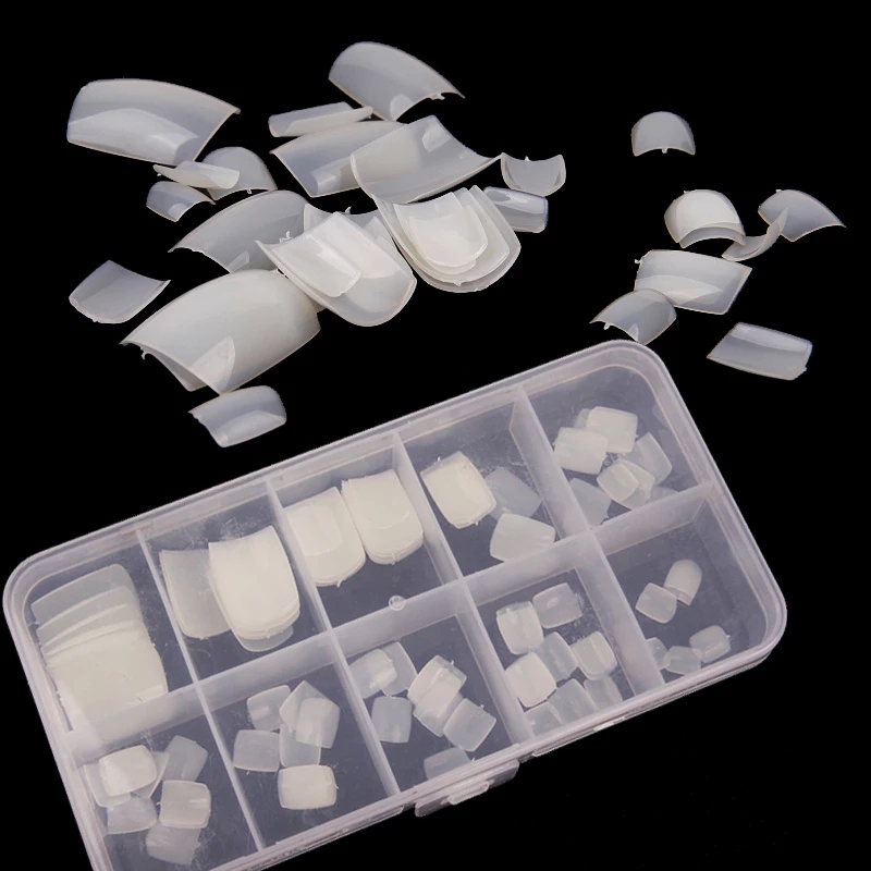 [Hàng mới về] Hộp móng chân giả làm từ nhựa acrylic màu trắng / màu trắng tự nhiên thời trang