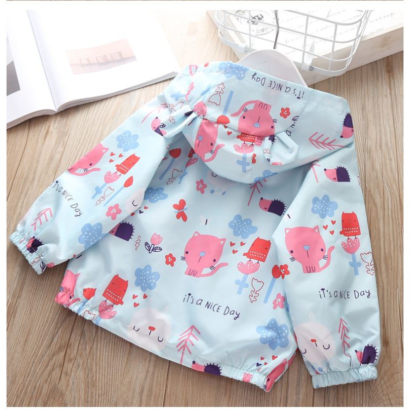 Áo khoác mèo xanh cho bé mặc ngoài trời ALICEKIDS - áo khoác chống nắng lớp lót cotton thoáng mát cho trẻ từ 10-35kg