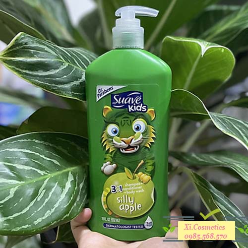 (Mẫu mới 2019 ) Sữa tắm gội Suave kids 3in1 532ml