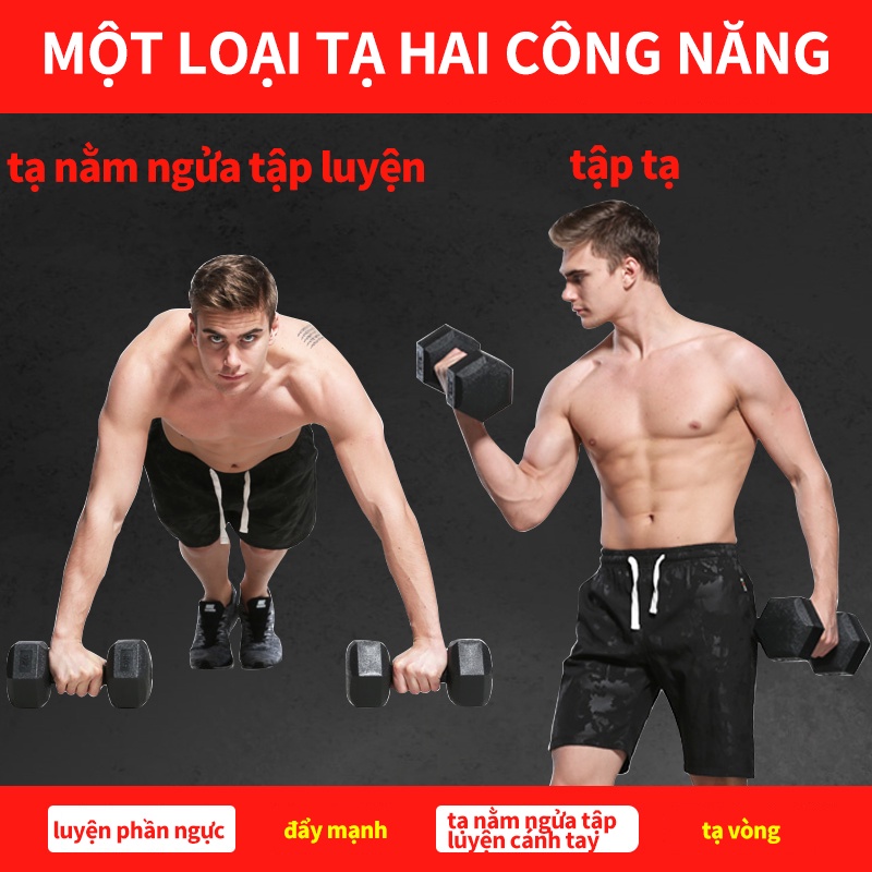 Tạ tập tay 2.5-10KG bánh tạTạ đơn lõi gang đặc bọc cao su cao cấp thể dục tại nhà -Giao hàng nhanh