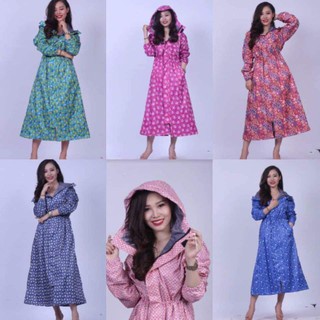 Áo mưa măng tô Nữ 2 lớp vải dù
