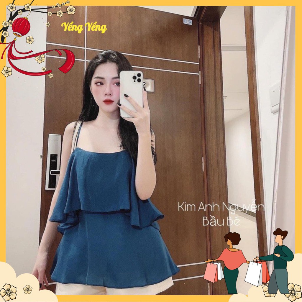 SNU199 - SET NỮ ÁO XANH TẦNG 2S MIX SOOC TRẮNG