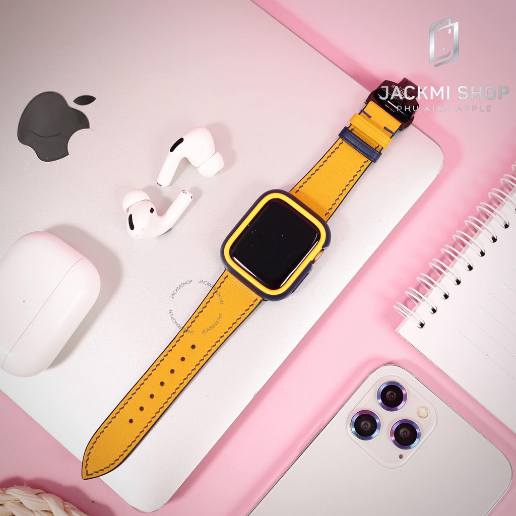 [COMBO 2 MÓN] DÂY DA BÊ SWIFT KHÓA BƯỚM CHO APPLE WATCH + ỐP VIỀN RHINOSHIELD CHO APPLE WATCH (DÂY DA BẢO HÀNH 1 NĂM)