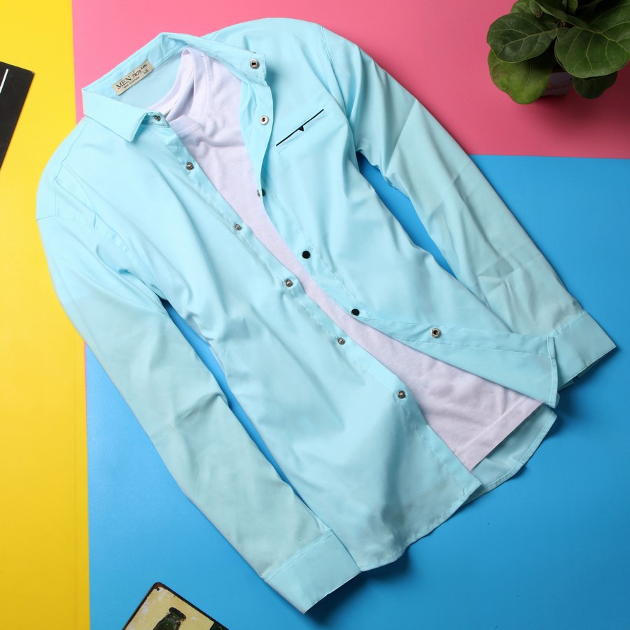 GIẦY đẹp Áo sơ mi nam xanh ngọc co giãn DD129 shopdichdich giá tốt . . Chuẩn . `