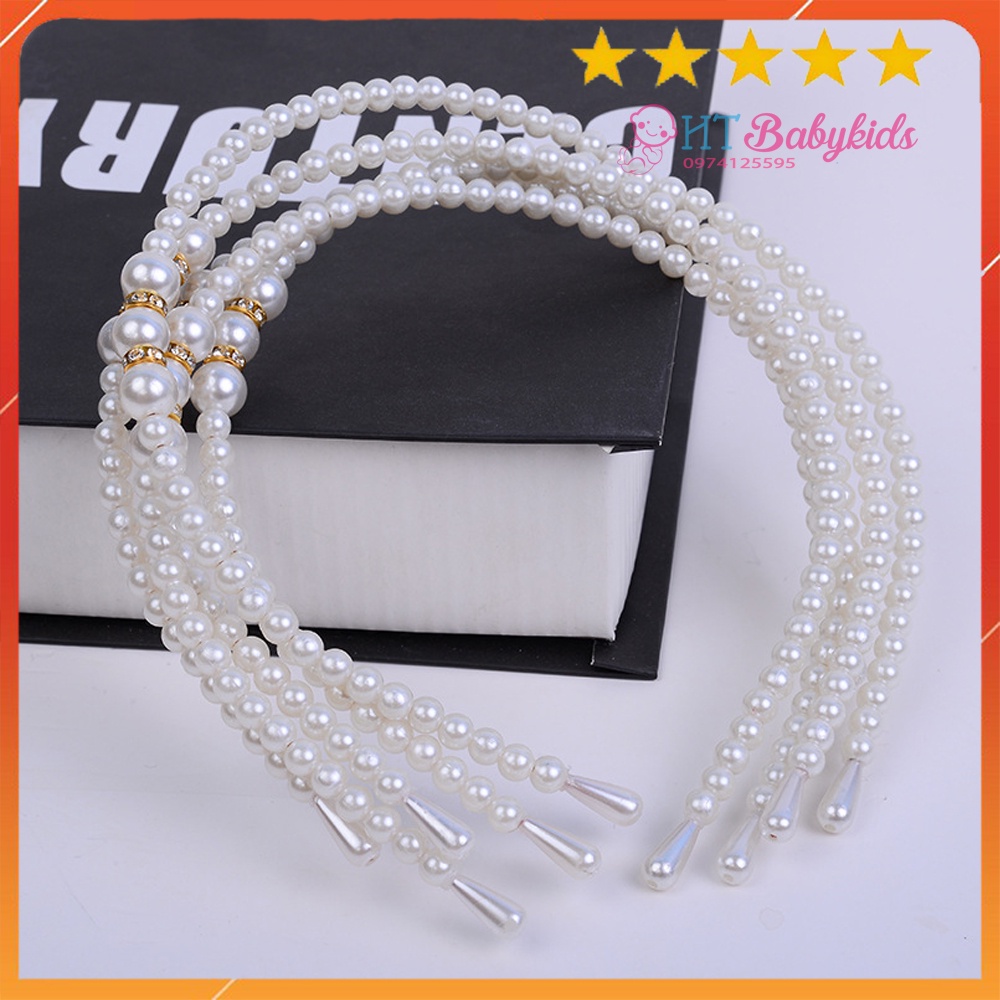 Bờm Tóc Cho Bé - Băng Đô Cài Tóc Đính Ngọc Trai Đáng Yêu Dành Cho Bé Gái