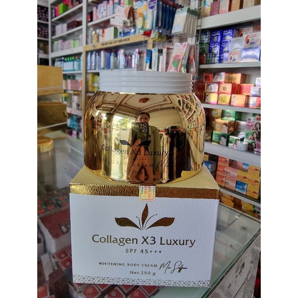 dưỡng thể body collagen x3 luxury whitening body cream 250gr ( chuẩn cty )