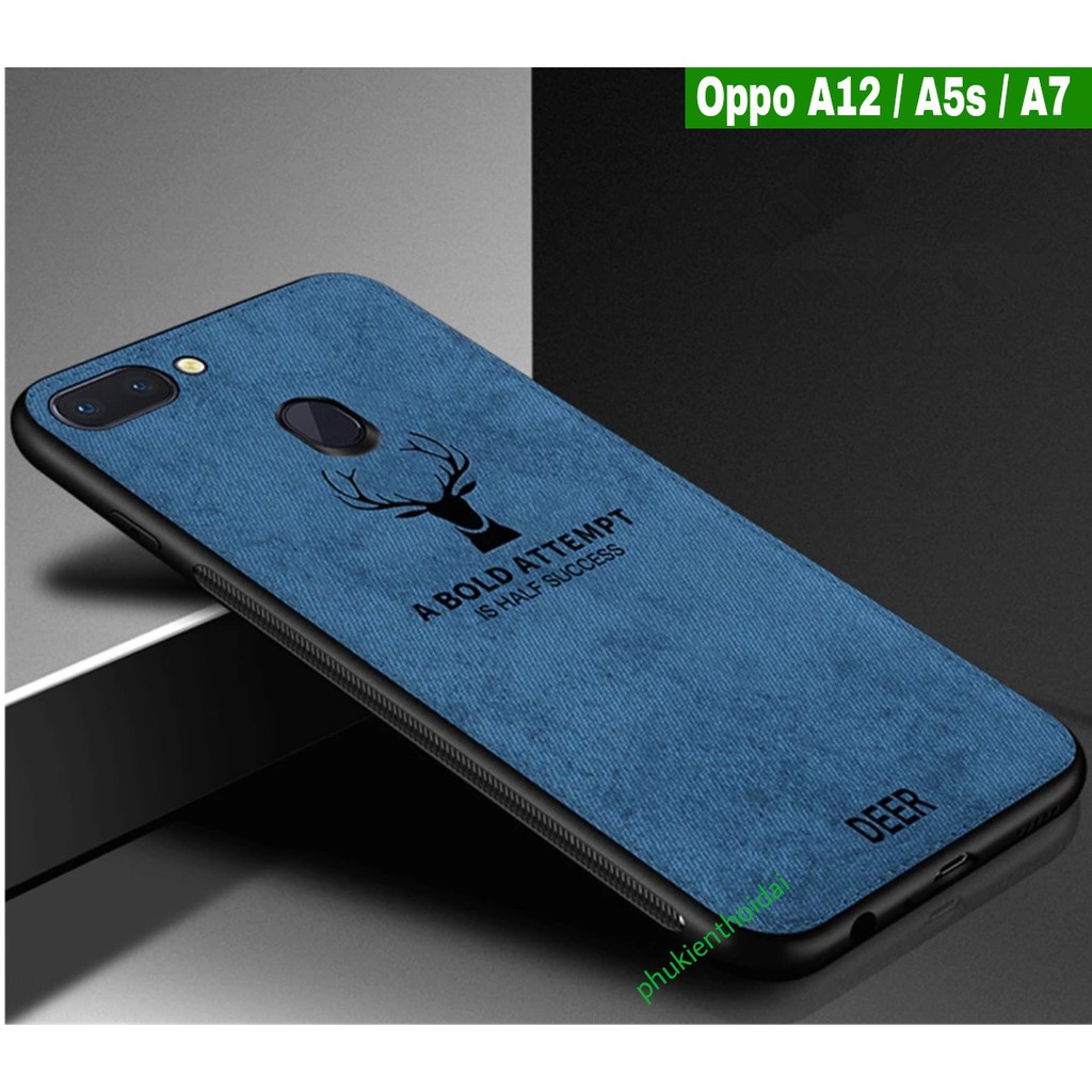 Ốp lưng Oppo A12 / Oppo A5s / A7 dùng chung vải đầu hươu thời trang cao cấp
