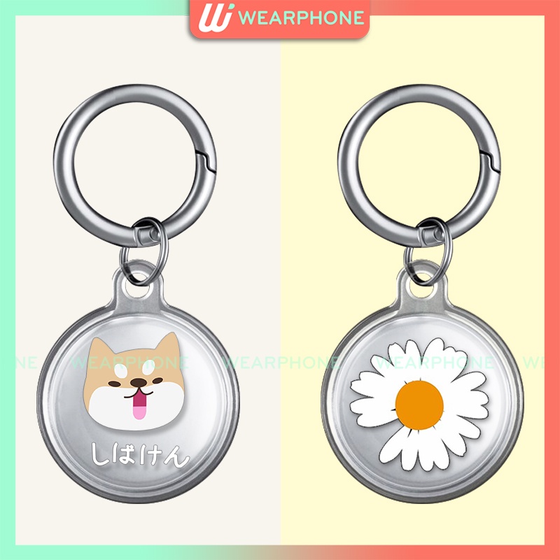 Dây đeo Airtag Móc Khoá Airtag Silicon Dẻo Trong in hình Wearphone