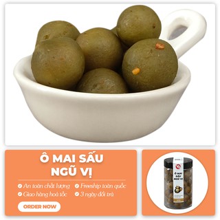 Ô mai sấu ngũ vị giòn chua cay ngọt VIETGOURMET, sấu non miền Bắc đặc sản Hà Nội, quà tặng ăn vặt bổ sung vitaminC 200g