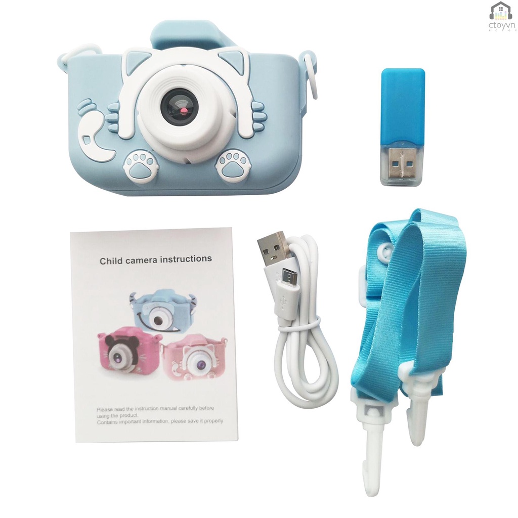 Camera kỹ thuật số 20MP 1080P HD dễ thương có thể sạc lại màn hình 1.9 Inch 32GB hỗ trợ thẻ nhớ cho bé 3-10
 | BigBuy360 - bigbuy360.vn