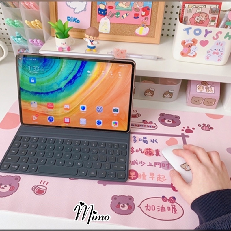 Miếng lót chuột cỡ lớn kích thước 66*30cm, lót bàn phím laptop, pad chuột chống trượt không thấm nước hoạt hình cute