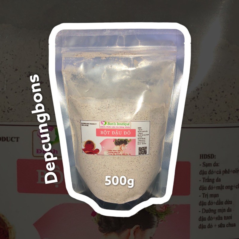 500g bột đậu đỏ handmade tắm dưỡng da tự nhiên