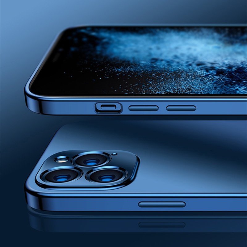 Mạ vuông cho IPhone Mạ vuông Mờ trong suốt Vỏ silicon mềm chống bám vân tay Chống rơi rớt Siêu mỏng cho IPhone 13 12 Mini 11 Pro Max X XR XS 6 7 8 Plus Ống kính SE 2020 Tất cả bao gồm Ốp lưng mới nhất