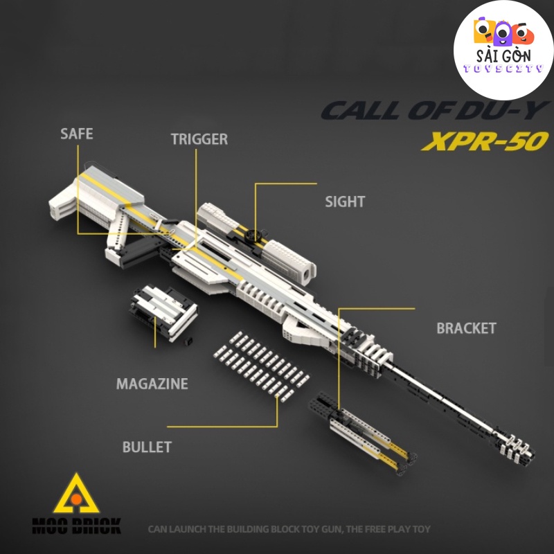 Đồ Chơi Lắp Ráp Mô Hình Súng Sniper Rifle XPR-50 Với 1700+ - Bản Thiết Kế Tiêu Chuẩn Của Kevin183