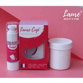 (CHÍNH HÃNG PHÁP) Cốc Nguyệt San Laure Cup TẶNG 1 GEL RỬA VÀ 1 CỐC TIỆT TRÙNG