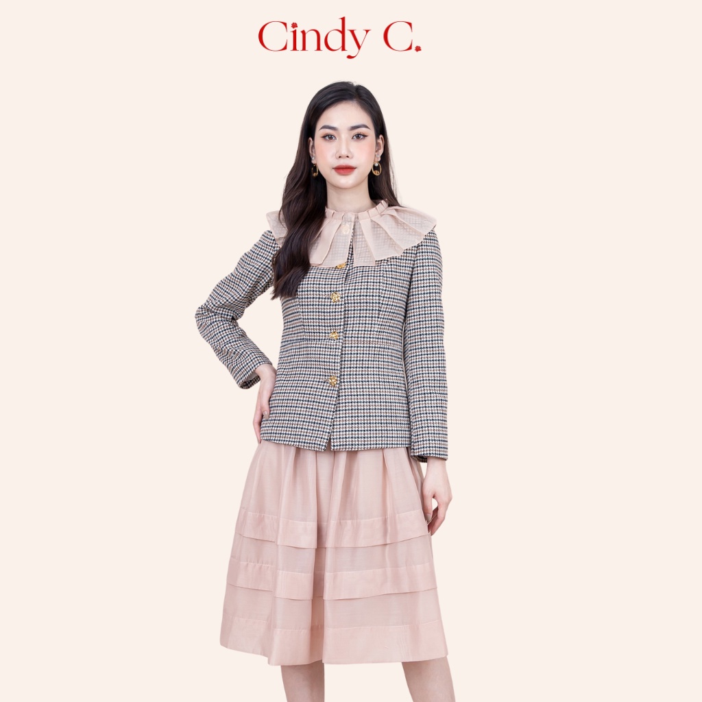 Áo khoác Sundance Kid CINDYC chất liệu dạ Tweed phong cách công sở 882